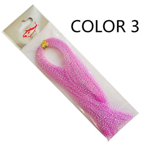 5Packs/ Fishing Tying Crystal  Twisted Flashabou Holographic Tinsel Fly Flash for Jig Hook Lure Making Material