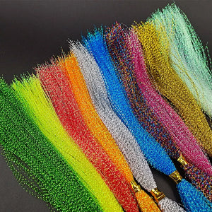 5Packs/ Fishing Tying Crystal  Twisted Flashabou Holographic Tinsel Fly Flash for Jig Hook Lure Making Material