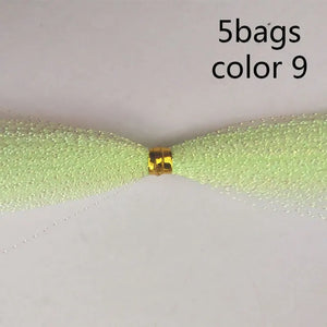 5Packs/ Fishing Tying Crystal  Twisted Flashabou Holographic Tinsel Fly Flash for Jig Hook Lure Making Material