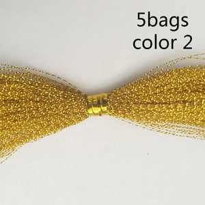 5Packs/ Fishing Tying Crystal  Twisted Flashabou Holographic Tinsel Fly Flash for Jig Hook Lure Making Material