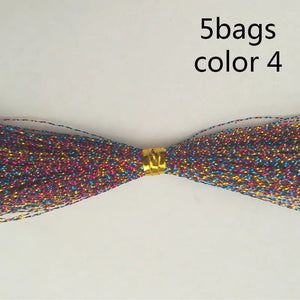 5Packs/ Fishing Tying Crystal  Twisted Flashabou Holographic Tinsel Fly Flash for Jig Hook Lure Making Material