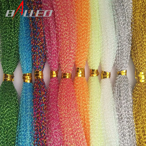 5Packs/ Fishing Tying Crystal  Twisted Flashabou Holographic Tinsel Fly Flash for Jig Hook Lure Making Material