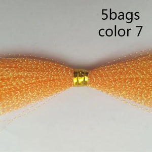 5Packs/ Fishing Tying Crystal  Twisted Flashabou Holographic Tinsel Fly Flash for Jig Hook Lure Making Material