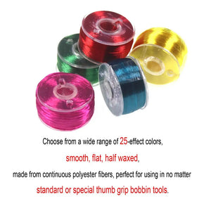 Bimoo 200D 25 Spools Fly Tying Thread Thin Jig Small Flies Midge Tying Polyester Filaments With Standard Bobbin Dry Fly Thread