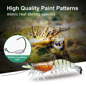 Lure 8.8g 11g 21g Luminous Fake Shrimp Soft Silicone Artificial Bait with Bead Swivels Hook for Fishing Tackle Lure Accessories
