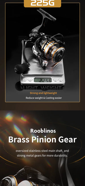 ROOBLINOS RY Spinning Reels Saltwater Freshwater Fishing Reel Ultralight Metal Frame Smooth And Tough High Speed Fishing Reels