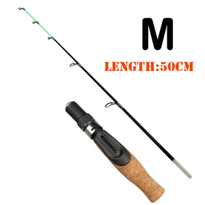 Ice fishing rod Rod 53cm Flat Solid tip 2 section Winter Fishing Rod Light weight Glassfiber River Shrimp Carp Fishing Pole