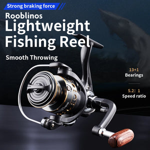 Rooblinos BK Spinning Fishing Reels For Saltwater Freshwater Metal Spool Left/Right Interchangeable Trout Carp Fishing Tackle