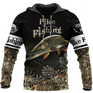 2024 3D Fishing Printed Men's Hoodie Designer Sweatshirt Spring Autumn Harajuku y2k Clothes Long Sleeve Pullover