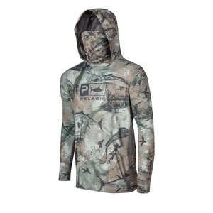 PELAGIC Fishing Shirts Upf 50 Long Sleeve Hooded Face Cover Camisa Pesca Quick Dry Tops UV Protection Fishing Face Mask Clothes