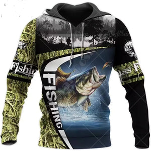 2024 3D Fishing Printed Men's Hoodie Designer Sweatshirt Spring Autumn Harajuku y2k Clothes Long Sleeve Pullover