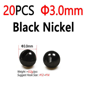 Bimoo 20PCS 2.5mm~5.5mm Slotted Tungsten Beads Fly Tying Material For Jig Nymph Fast Sinking Wet Fly Trout Fishing Lures Baits
