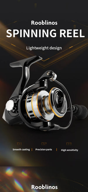 ROOBLINOS RY Spinning Reels Saltwater Freshwater Fishing Reel Ultralight Metal Frame Smooth And Tough High Speed Fishing Reels