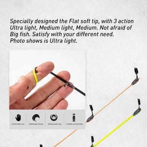 Ice fishing rod Rod 53cm Flat Solid tip 2 section Winter Fishing Rod Light weight Glassfiber River Shrimp Carp Fishing Pole