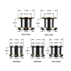 Huidiao Stainless Steel Bearing Spinning Fishing Reel 8000 9000 10000 12000 14000 25KG Powerful Reel Saltwater Fresh Water Drag