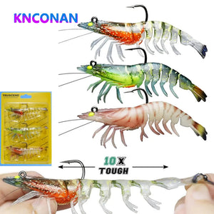 Lure 8.8g 11g 21g Luminous Fake Shrimp Soft Silicone Artificial Bait with Bead Swivels Hook for Fishing Tackle Lure Accessories