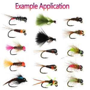 Bimoo 20PCS 2.5mm~5.5mm Slotted Tungsten Beads Fly Tying Material For Jig Nymph Fast Sinking Wet Fly Trout Fishing Lures Baits