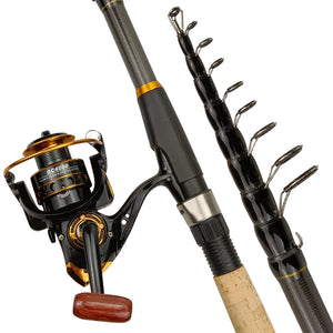 Fishing Rod and Reel Combo 1.8m-3.6m Carbon Fiber Max Pull 3.5kg Lure Rod and 5.2:1