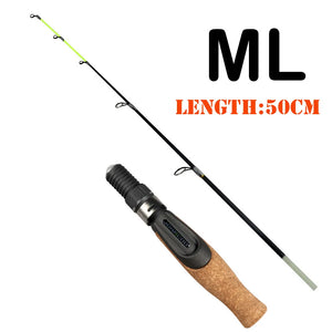 Ice fishing rod Rod 53cm Flat Solid tip 2 section Winter Fishing Rod Light weight Glassfiber River Shrimp Carp Fishing Pole