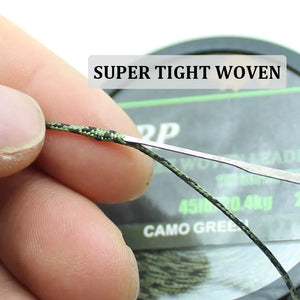 20m Carp Fishing Line Braided NON  Lead Core Carp Leader Line Camo Green Mainline Leadcore for Carp Rig Chod Helicopter Rig