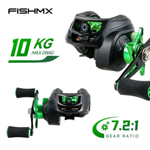 Fishmx Fishing Reel 7.2:1 Gear Ratio Max Drag 10kg Baitcasting Reel with Aluminum Spool for Lure Freshwater Pesca