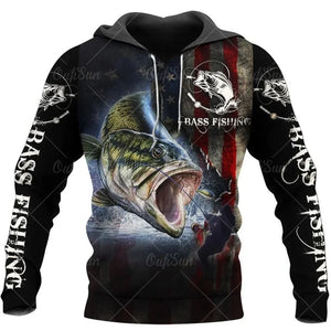 2024 3D Fishing Printed Men's Hoodie Designer Sweatshirt Spring Autumn Harajuku y2k Clothes Long Sleeve Pullover